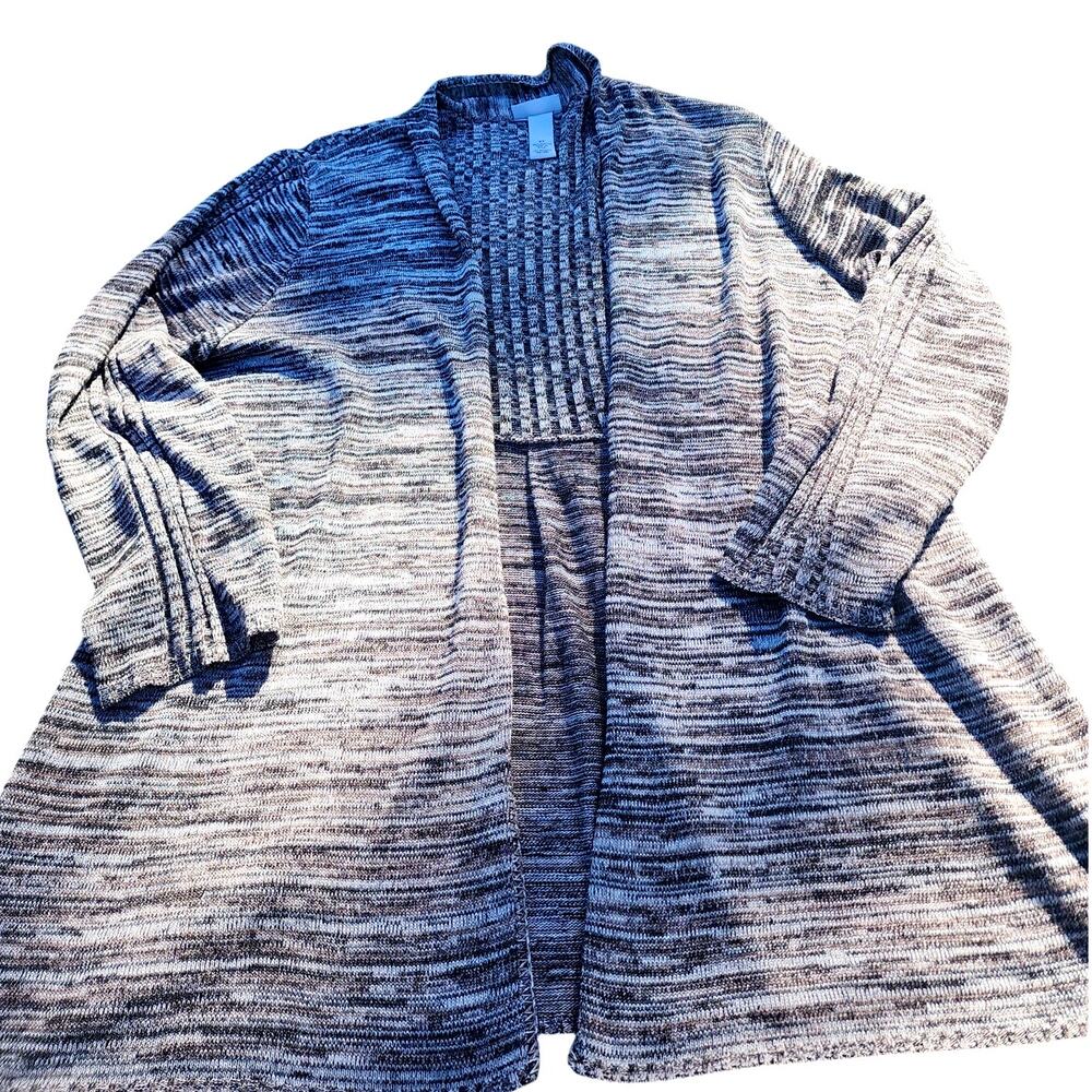 Catherines Brown Black White Marbled Knit Ribbed Striped Sweater Plus Size 2X
